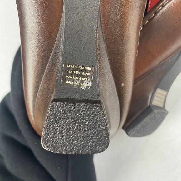 Nurture Women's size 9 M Red Leather Slip-On Sandals Open Toe low top. - Picture 9 of 15